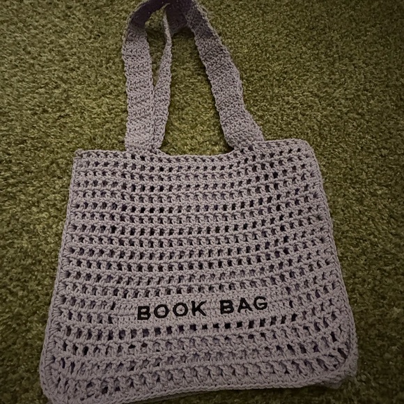 Chic Lavender Summer Crochet Tote Book Bag - Picture 2 of 6